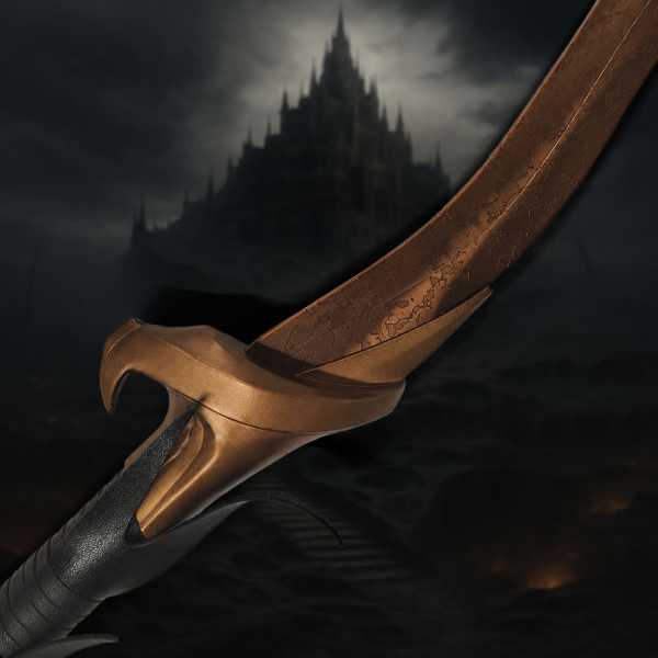 Vom Bluthund-Zahn (Bloodhound's Fang) inspiriertes Großschwert mit Holzständer (Elden Ring) — Ansicht 1