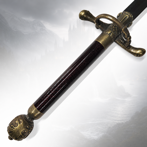 Von Arya Starks Nadel (Needle) inspiriertes Schwert mit Wolf-Wandhalter (Game of Thrones) — Ansicht 1