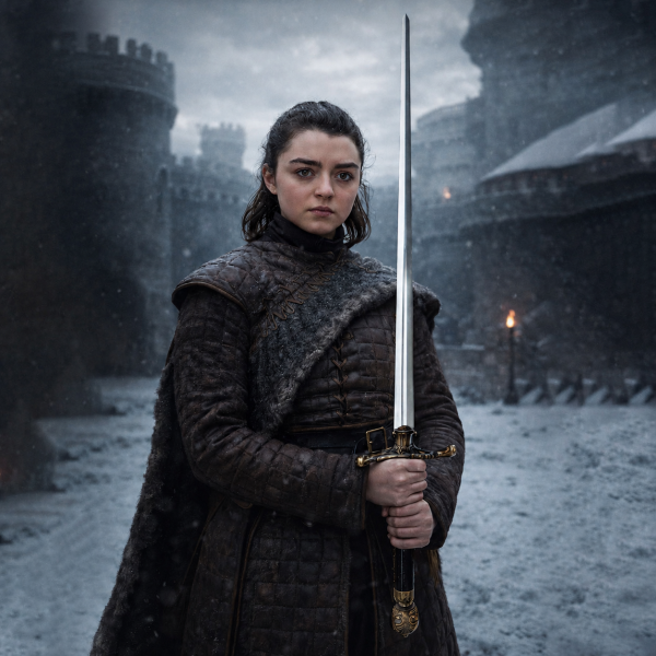 Von Arya Starks Nadel (Needle) inspiriertes Schwert mit Wolf-Wandhalter (Game of Thrones) — Ansicht 3