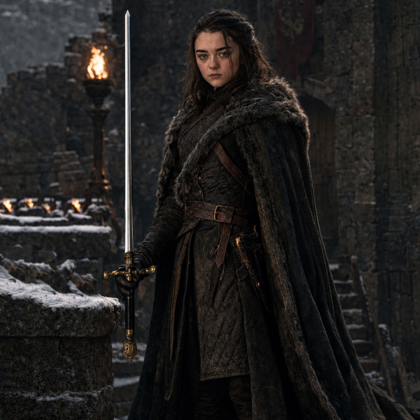 Von Arya Starks Nadel (Needle) inspiriertes Schwert mit Wolf-Wandhalter (Game of Thrones) — Ansicht 4