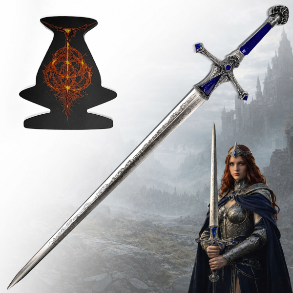 Von Rellanas Zwillingsschwert inspiriertes Schwert mit Wandhalter (Elden Ring) — Ansicht 4